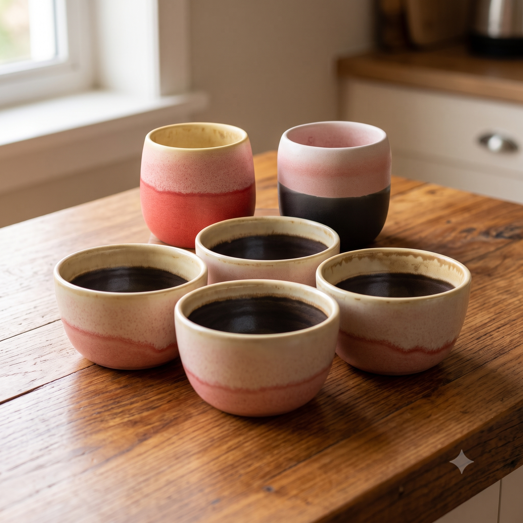 The Full Collection — six handmade pieces, four cupping bowls and two Daily Cups