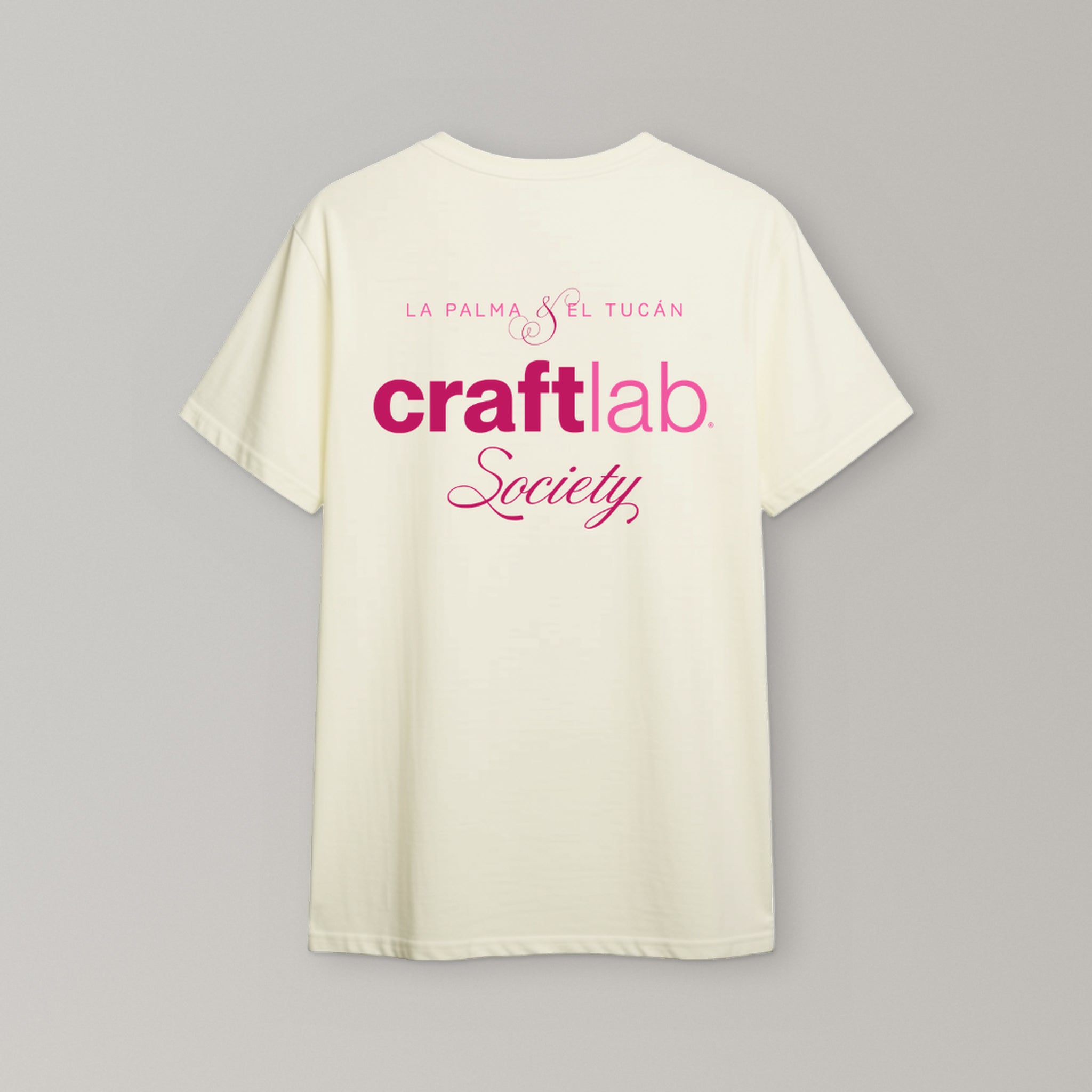 CraftLab Society T-shirt in cream, back view