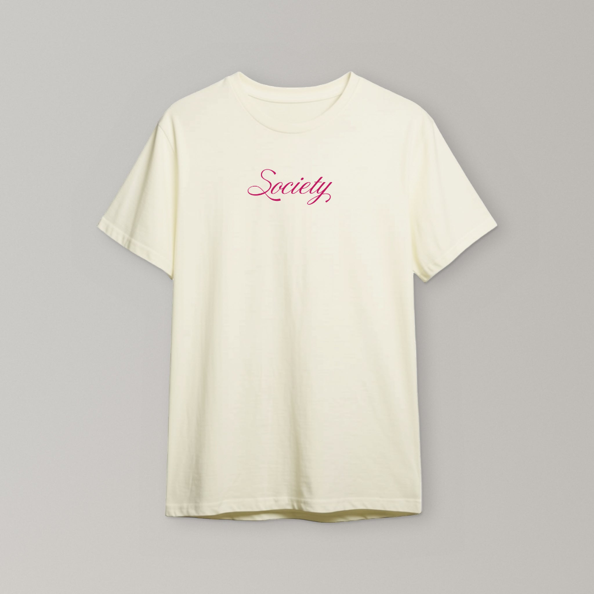 CraftLab Society T-shirt in cream, front view