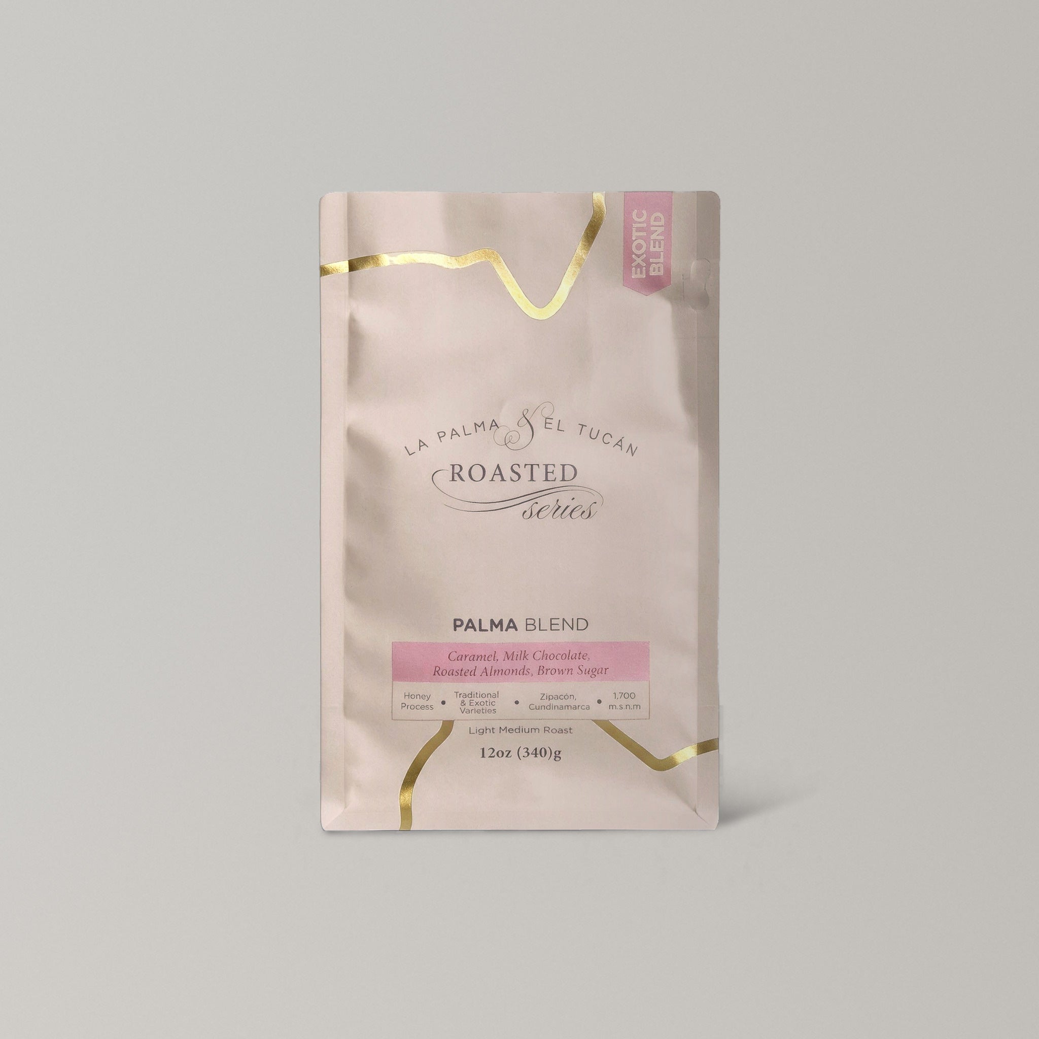 Roasted Palma Blend 12 oz coffee bag, front