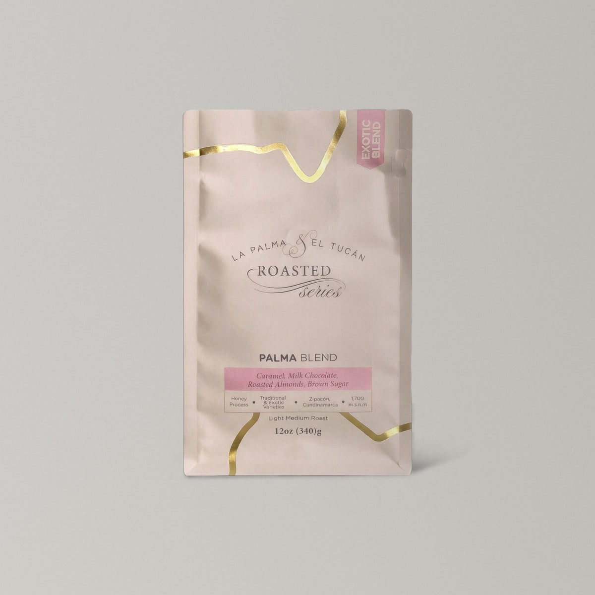 Roasted Palma Blend 12 oz coffee bag, front
