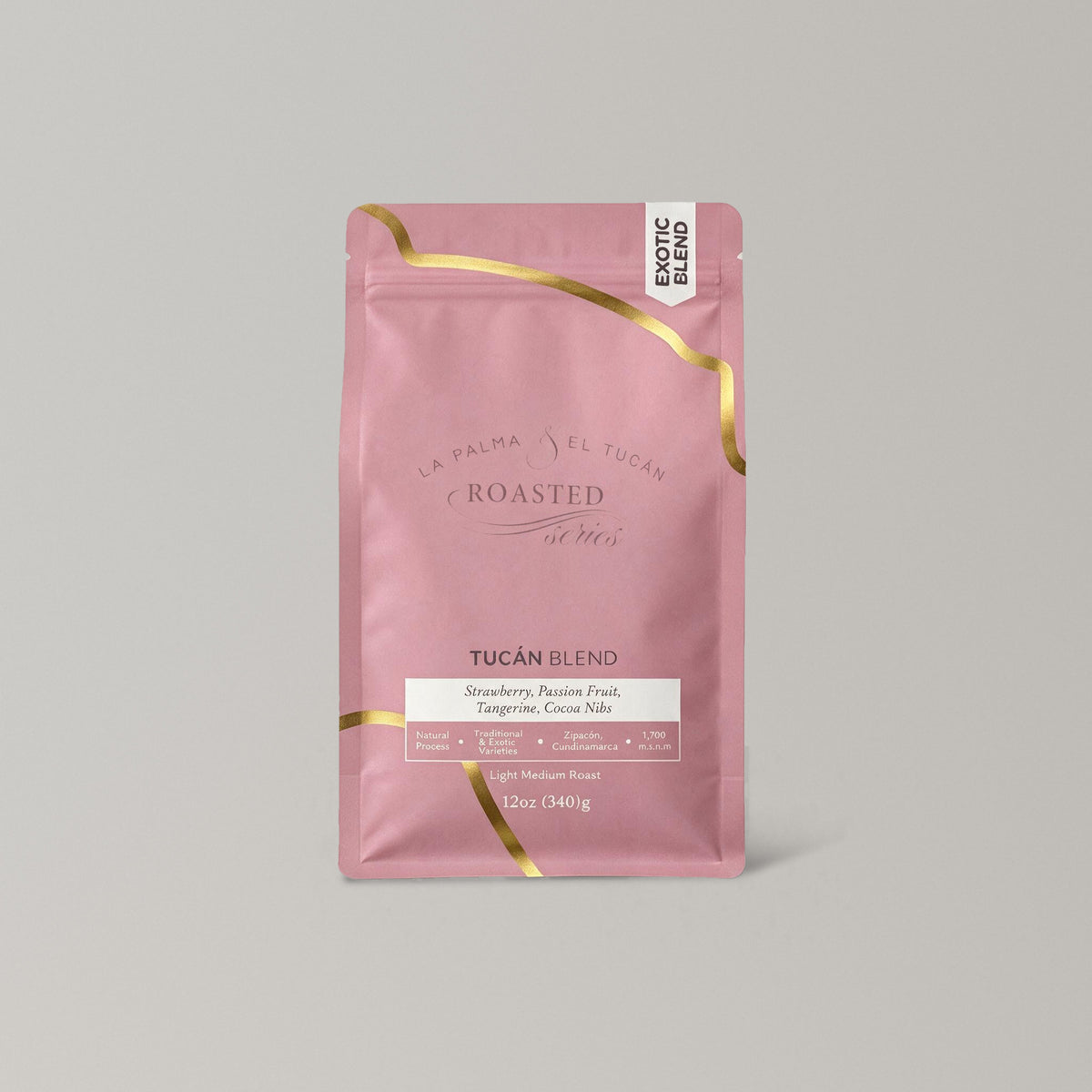 Roasted Tucán Blend 12 oz coffee bag, front